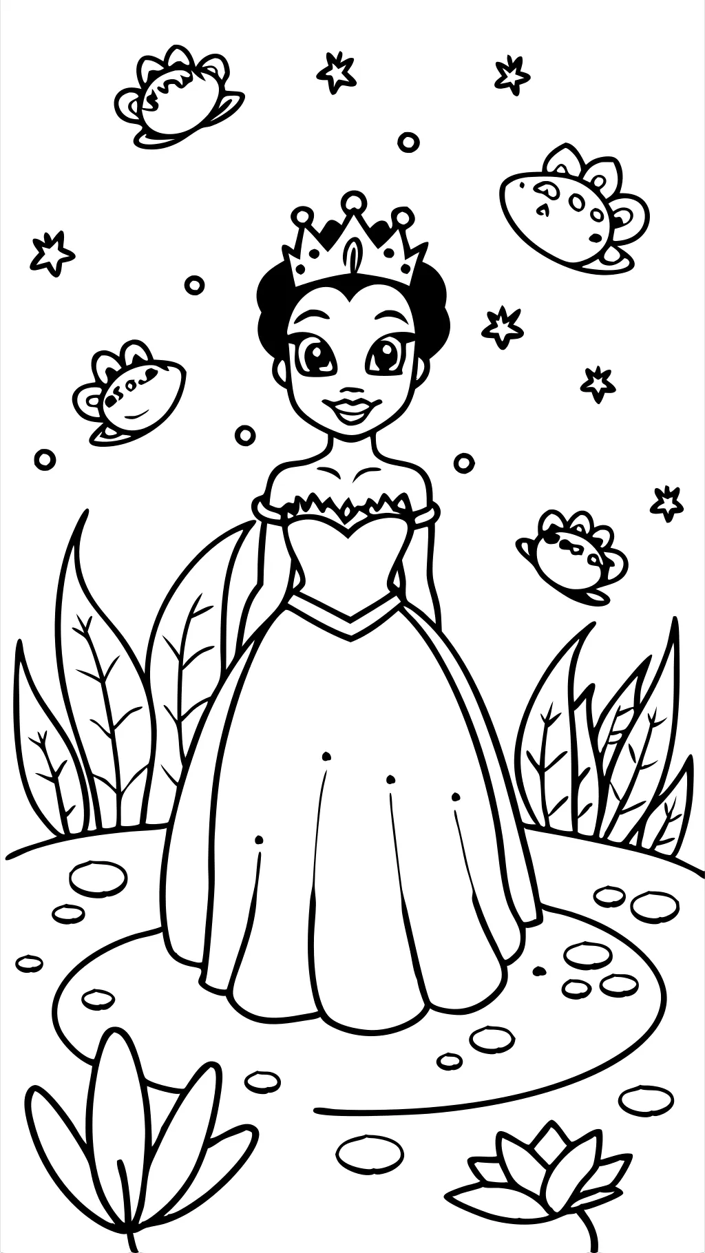 tiana disney coloring pages